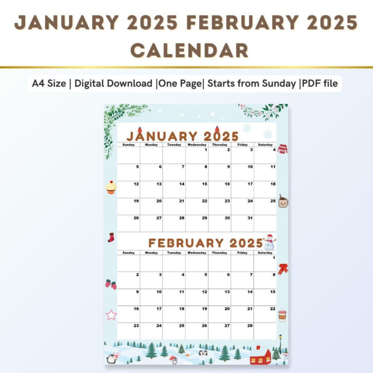 January February Calendar 2025