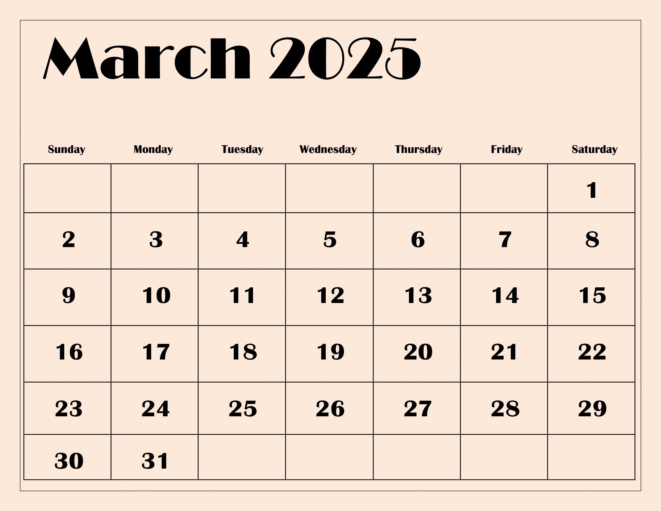 March 2025 Calendar Printable Pdf Template With Holidays for Calendar For February And March 2025