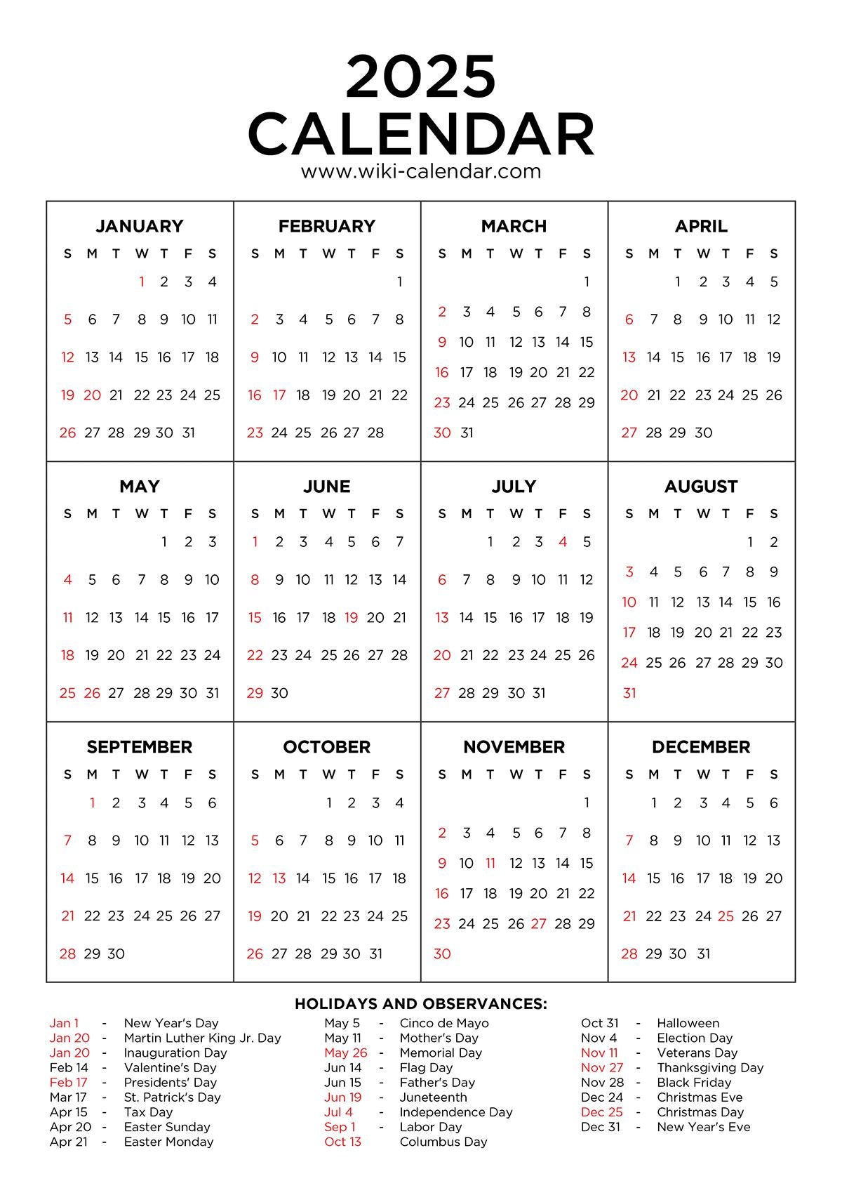 Year 2025 Calendar Printable - Wiki Calendarwiki Calendar - Issuu with regard to Wiki Calendar February 2025