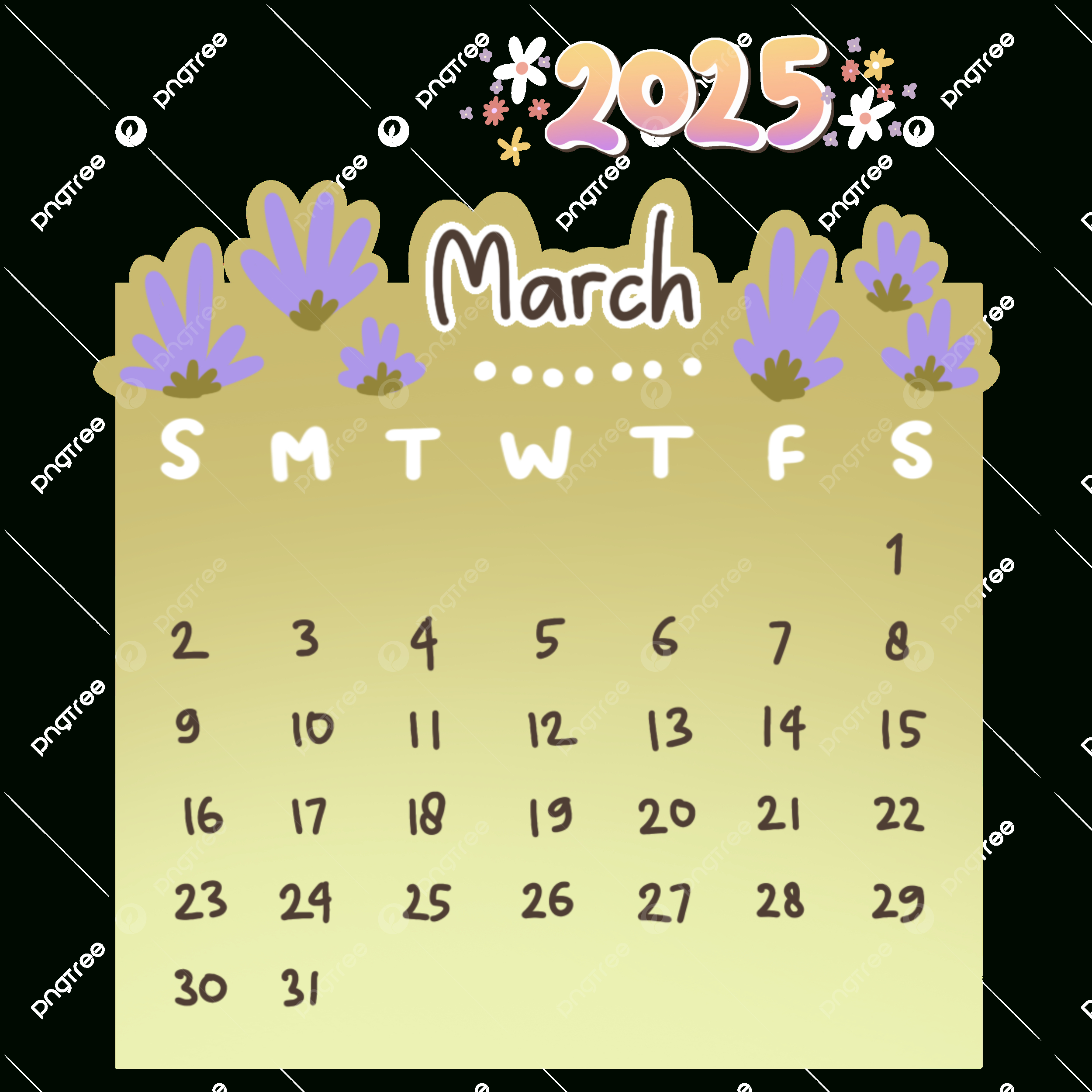 2025 March Calendar Cute Hand Drawn Monthly Printable, 2925 pertaining to March Clip Art Calendar 2025