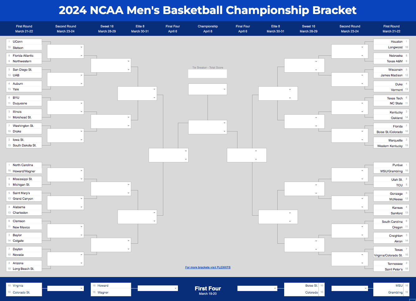 2025 March Madness Bracket (Excel &amp;amp; Google Sheets Template) pertaining to March Madness 2025 Calendar