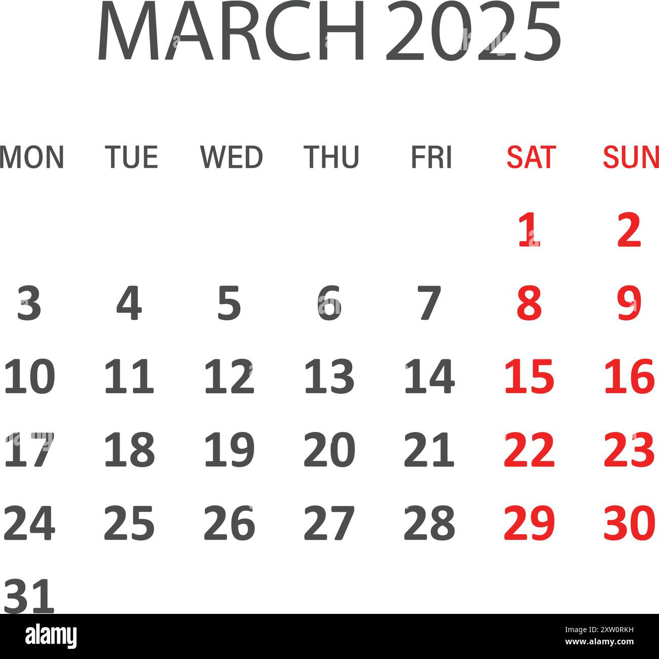 Calendar March 2025 Icon In Flat Style. Planner Vector pertaining to March Clip Art Calendar 2025