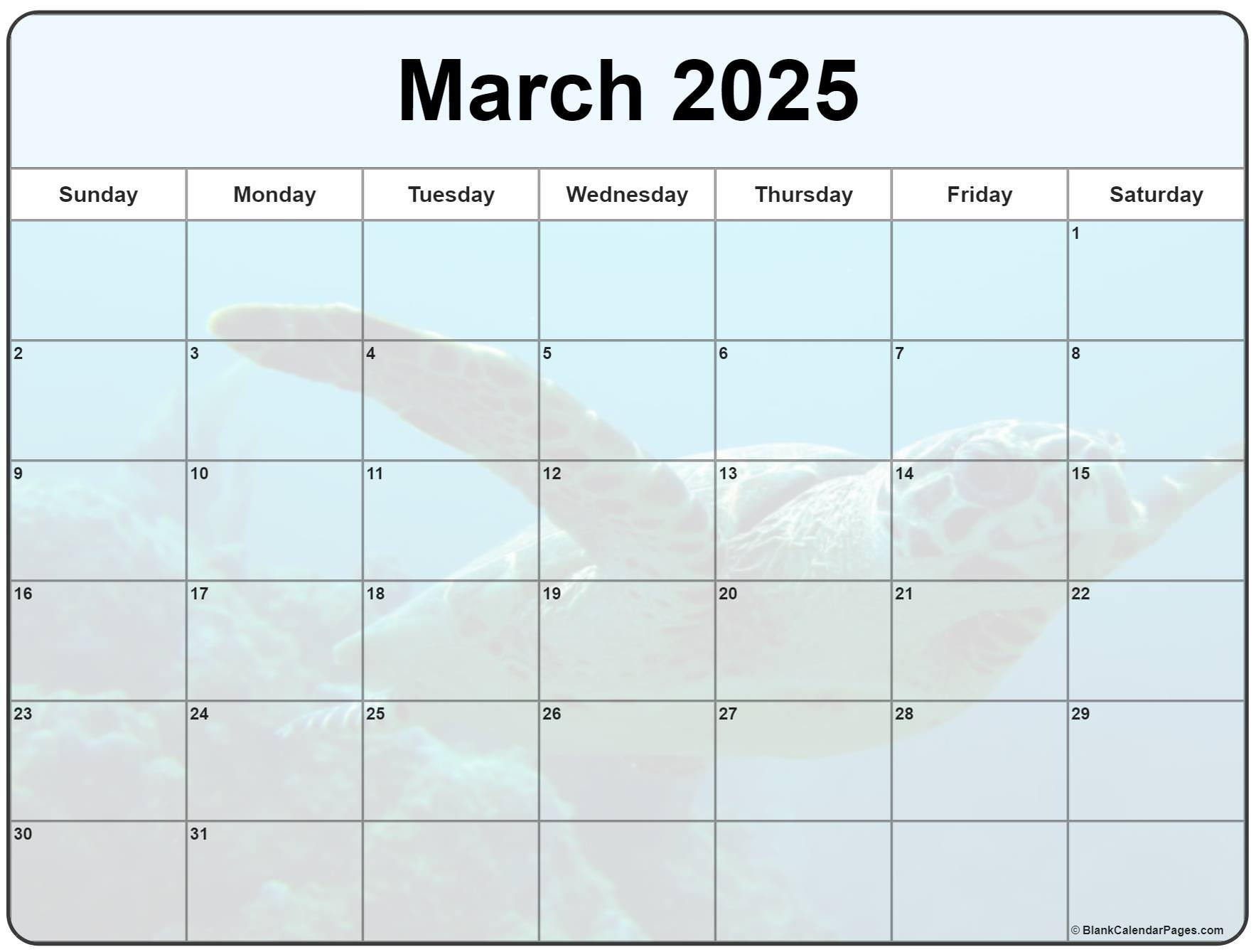 Collection Of March 2025 Photo Calendars With Image Filters. intended for March 2025 Printable Calendar Wiki