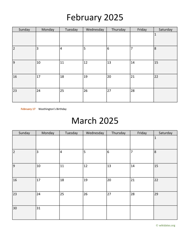 Jan Feb and March 2025 Calendar Fre Printable