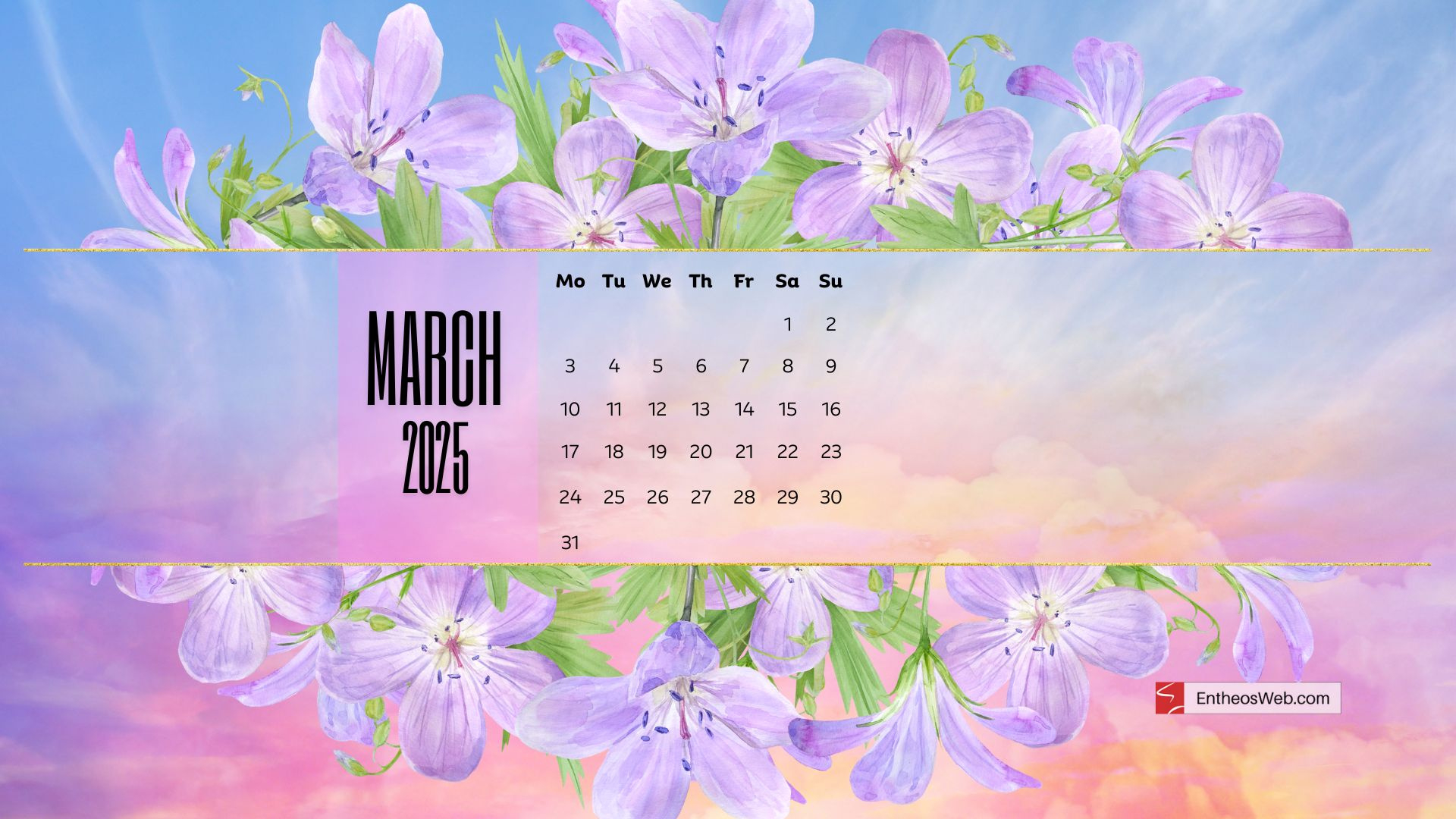 Free March 2025 Desktop Wallpaper Calendars | Entheosweb inside March 2025 Calendar Background