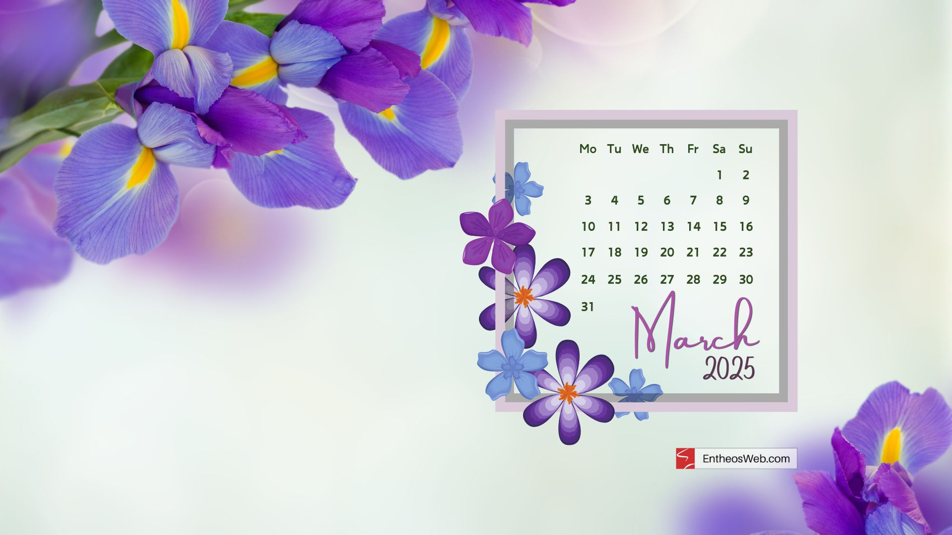 Free March 2025 Desktop Wallpaper Calendars | Entheosweb intended for March Calendar Wallpaper 2025