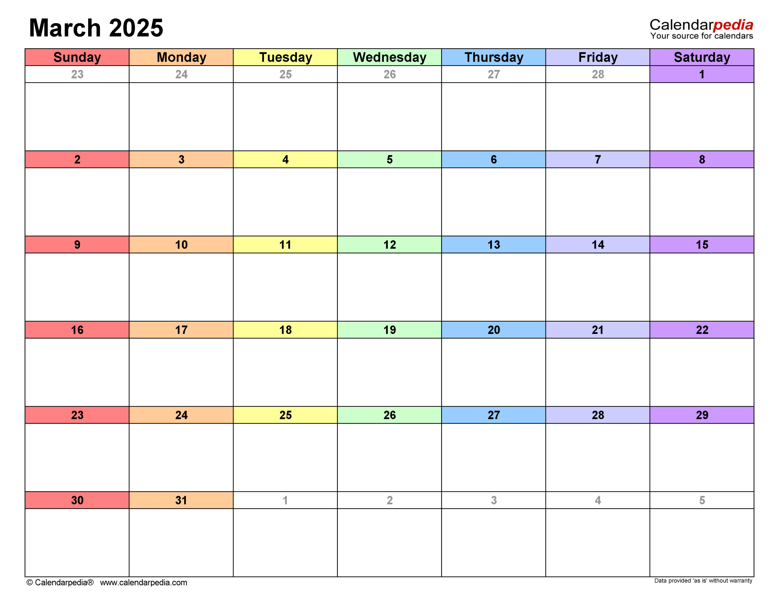 March 2025 Calendar | Templates For Word, Excel And Pdf regarding March 2025 Calendar Printable Excel