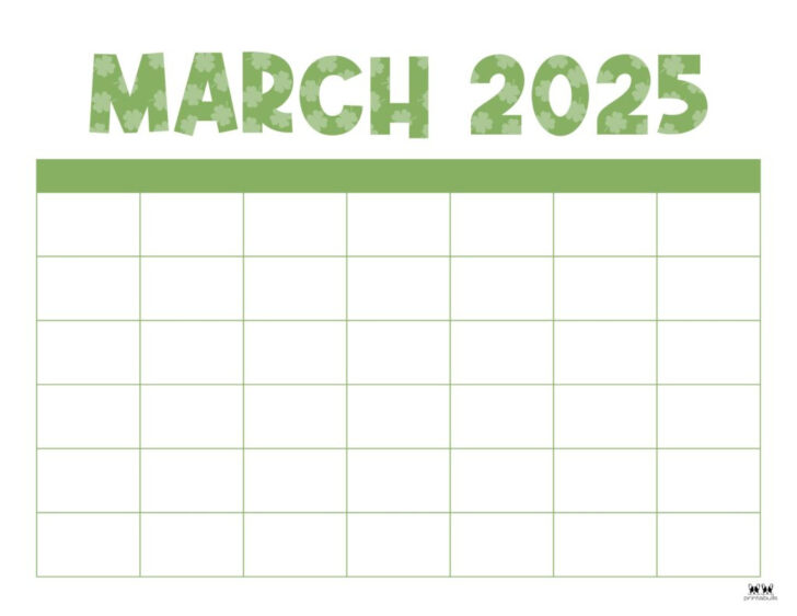 Calendar Template March 2025 Printable