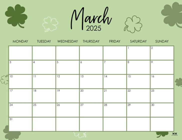 March April Calendar Printable 2025