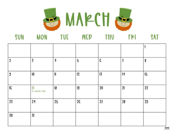 Free Printable Monthly March 2025 Calendar