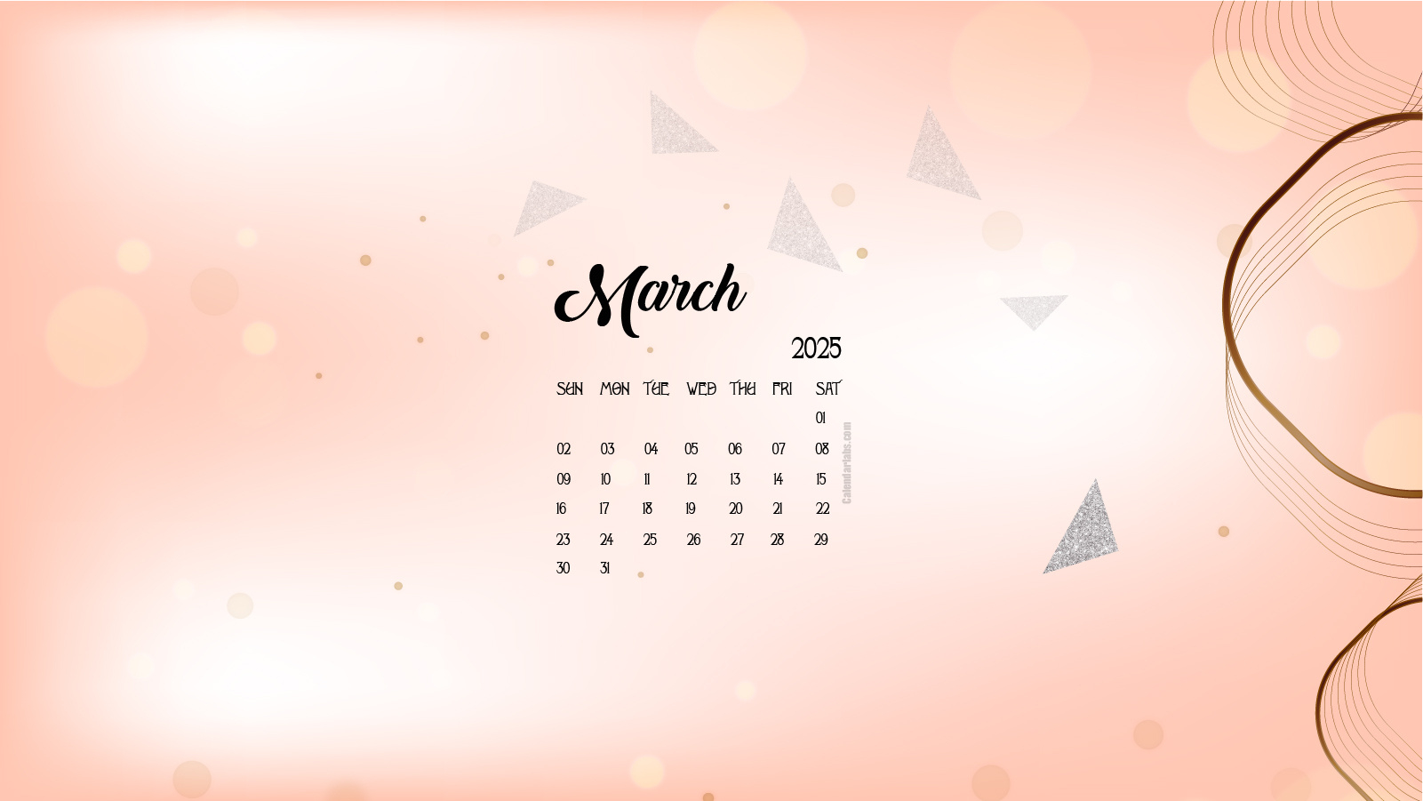 March 2025 Desktop Wallpaper Calendar - Calendarlabs with March 2025 Calendar Background