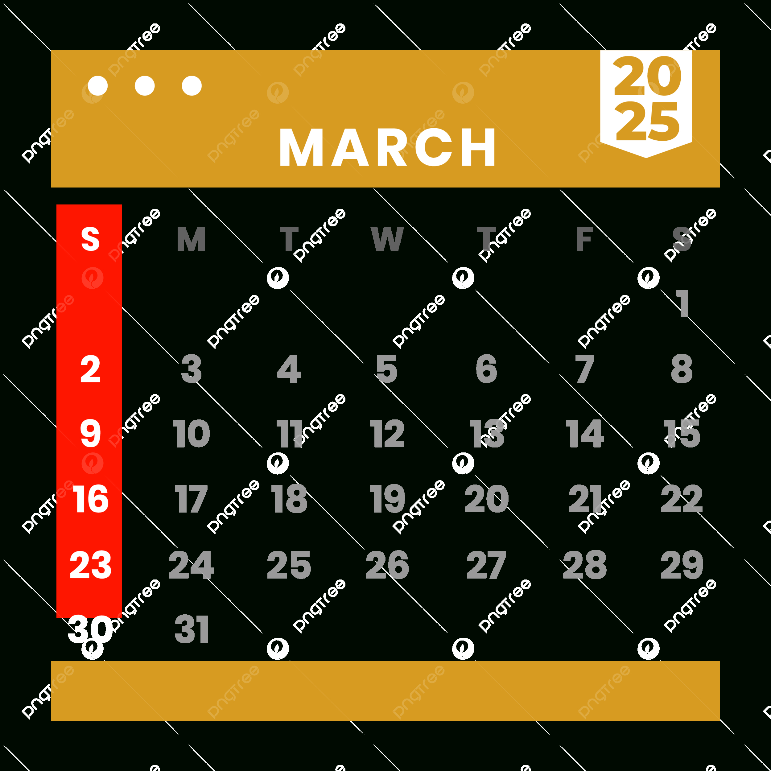 Monthly Calendar March 2025 Clipart Yellow Vector, Monthly throughout March Clip Art Calendar 2025