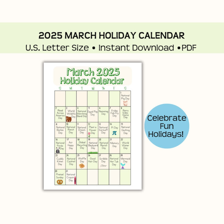 National Day Calendar March 2025