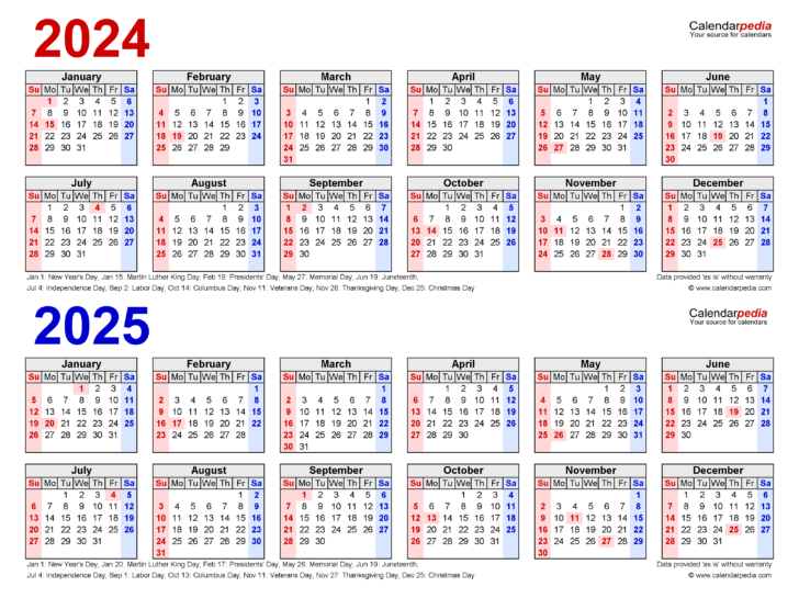 August 2024 to May 2025 Calendar Printable