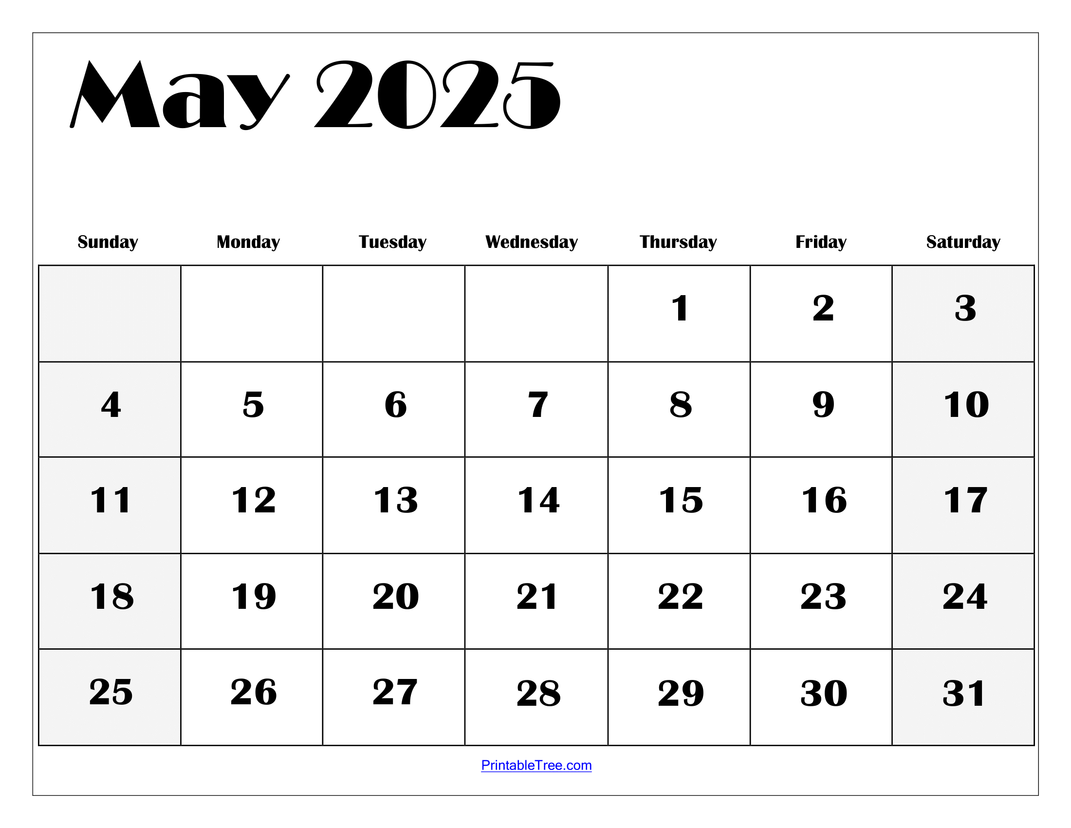 Free May 2025 Calendar Printable Pdf Template With Holidays with regard to May 2025 Calendar Printable Wiki