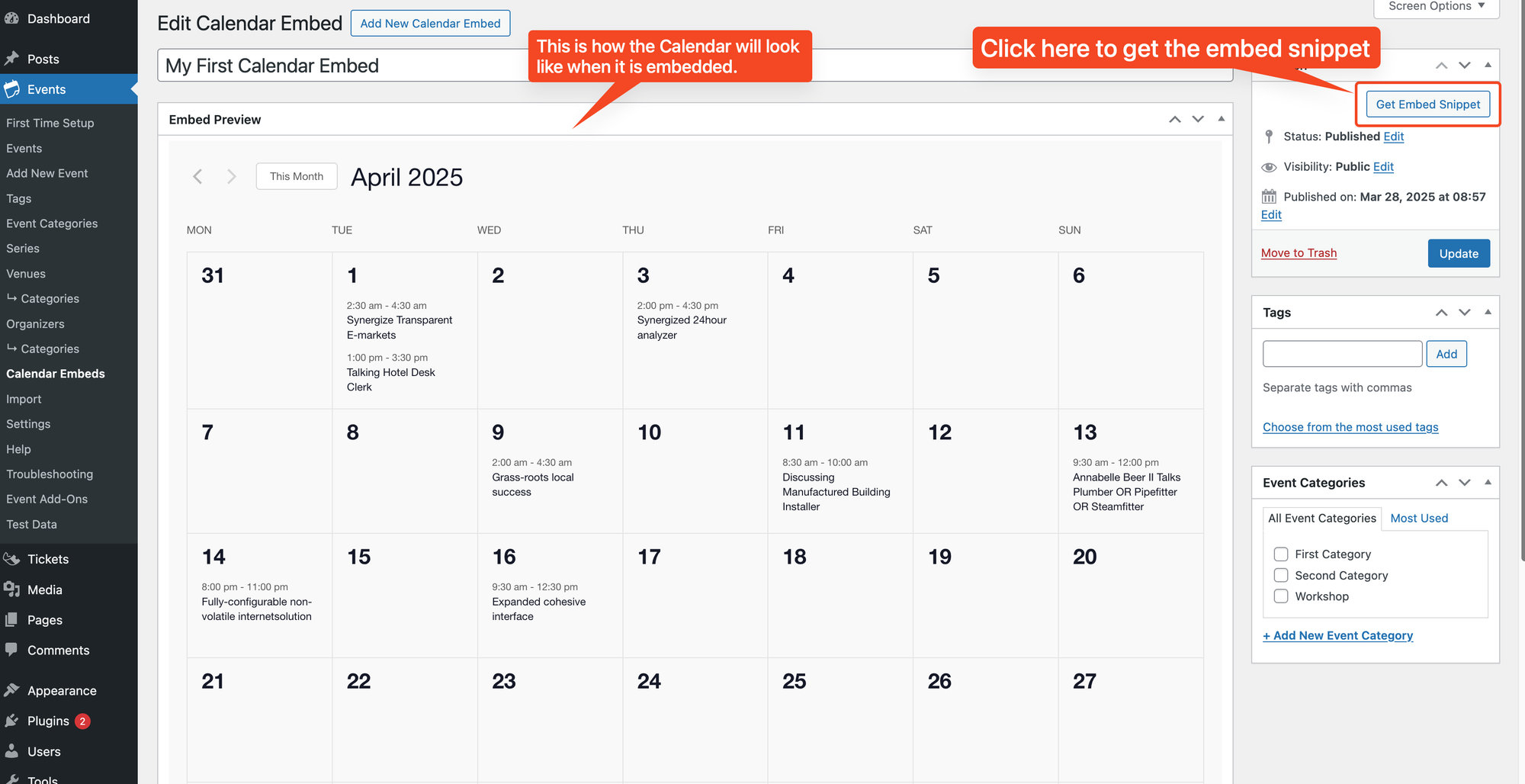 How To Configure Event Calendar Embeds - Knowledgebase for Fun May 2025 Pin-Up Calendar