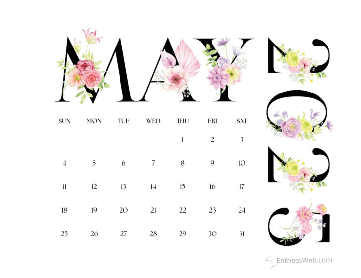 Cute May 2025 Printable Calendar