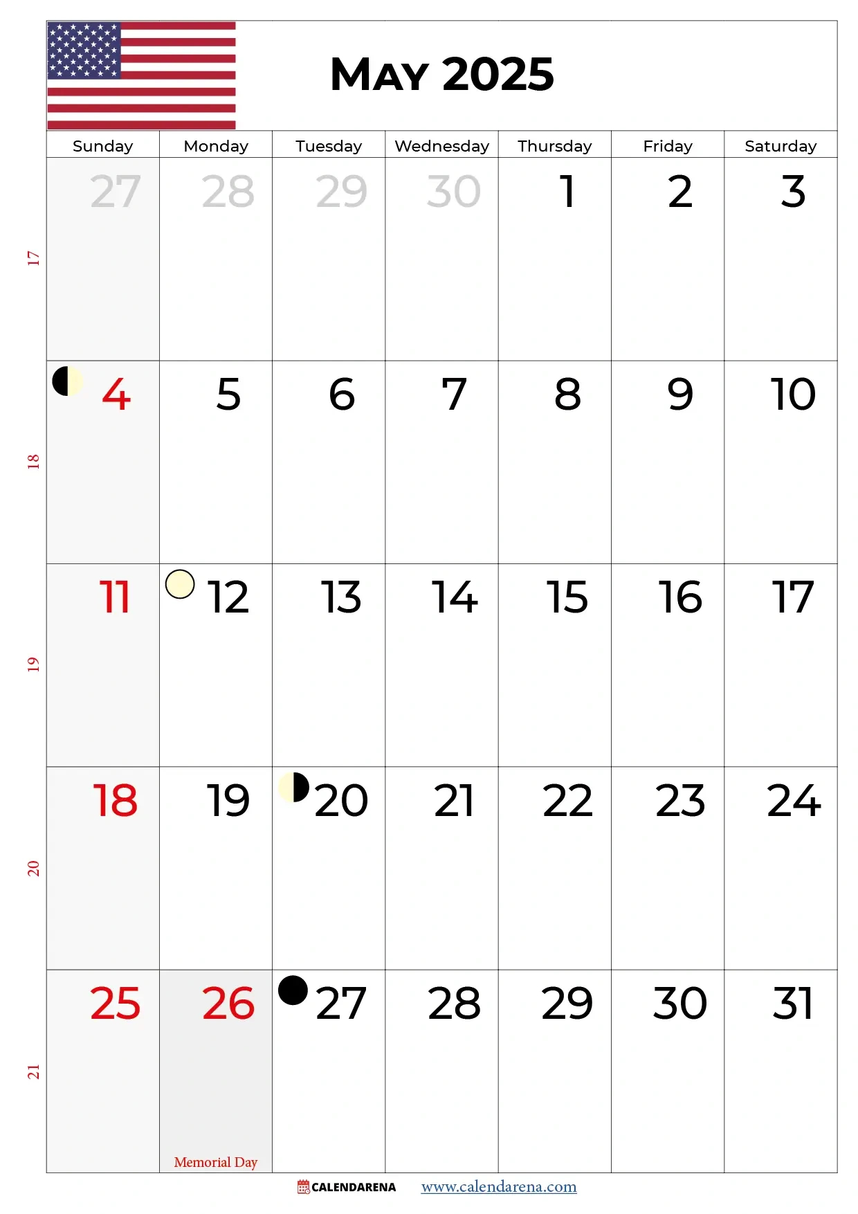 May 2025 Calendar With Holidays Usa within May 2025 Holiday Calendar