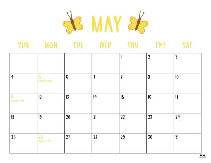 May 2025 Holiday Calendar