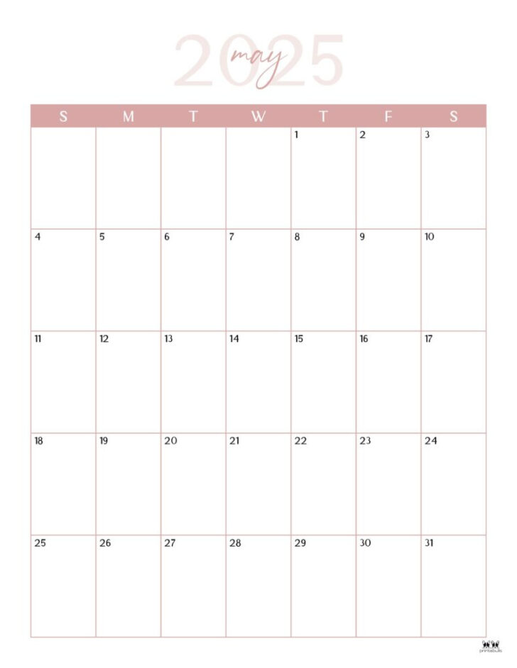 Free Printable May 2025 Calendar Pages