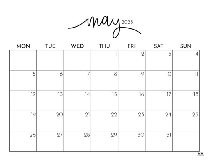 Calendar For 2025 May