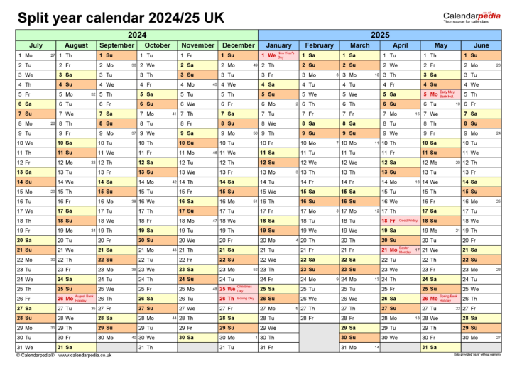 Printable Calendar August 2024 – May 2025