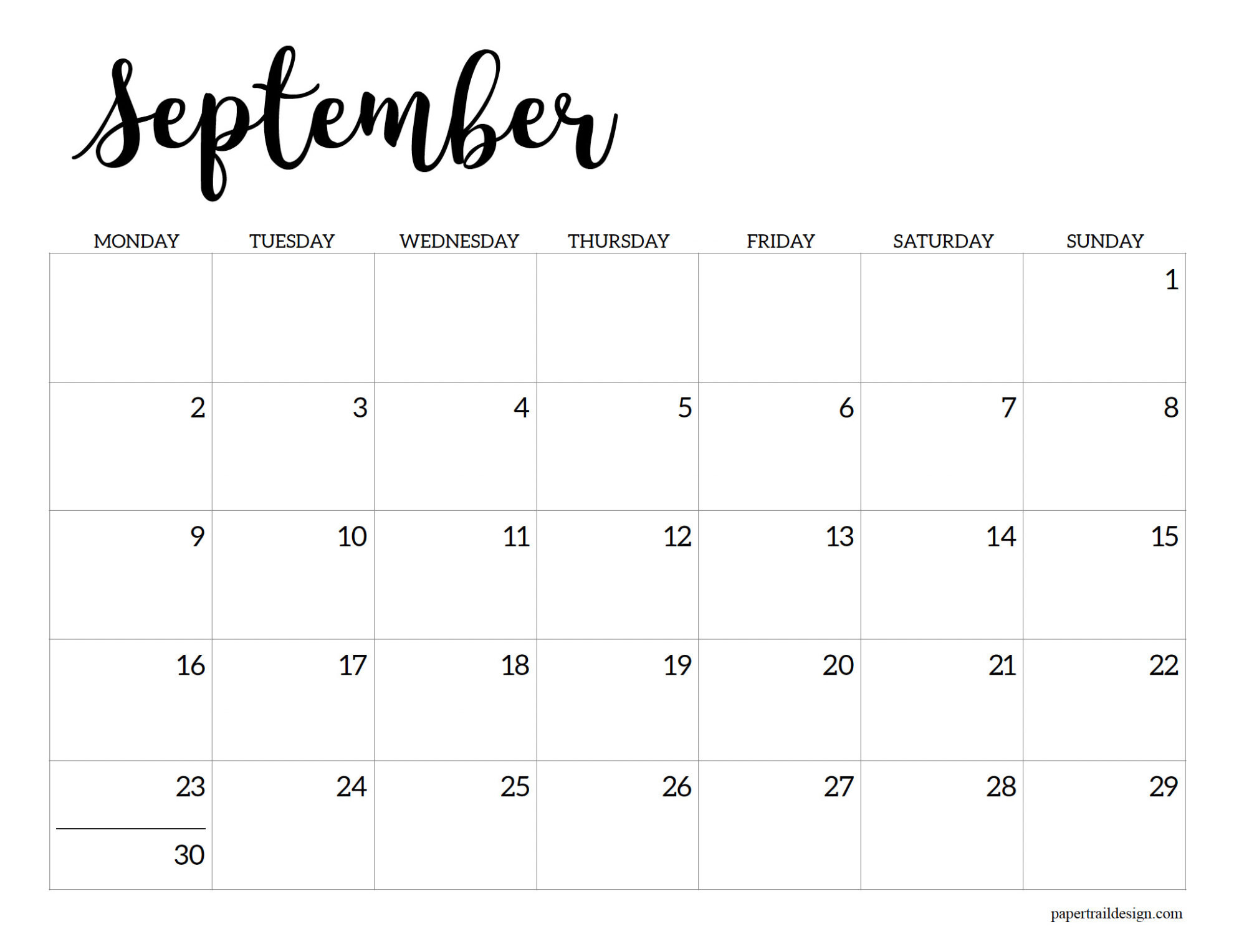 2024-2025 Printable School Calendar - Paper Trail Design inside September 2024 June 2025 Calendar Printable