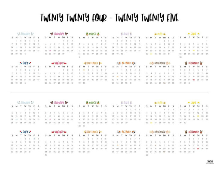 Calendar July 2024 – June 2025