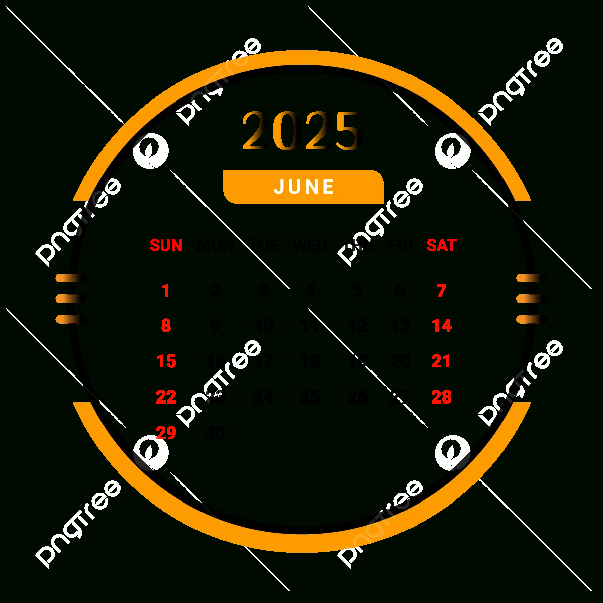 2025 June Month Calendar Yellow And Black Vector, Monthly Calendar pertaining to June 2025 Calendar Png