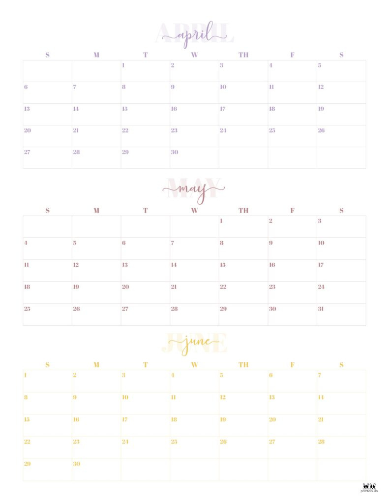 2025 Three Month/Quarterly Calendars - 36 Free Cals | Printabulls within 3 Month Calendar June July August 2025