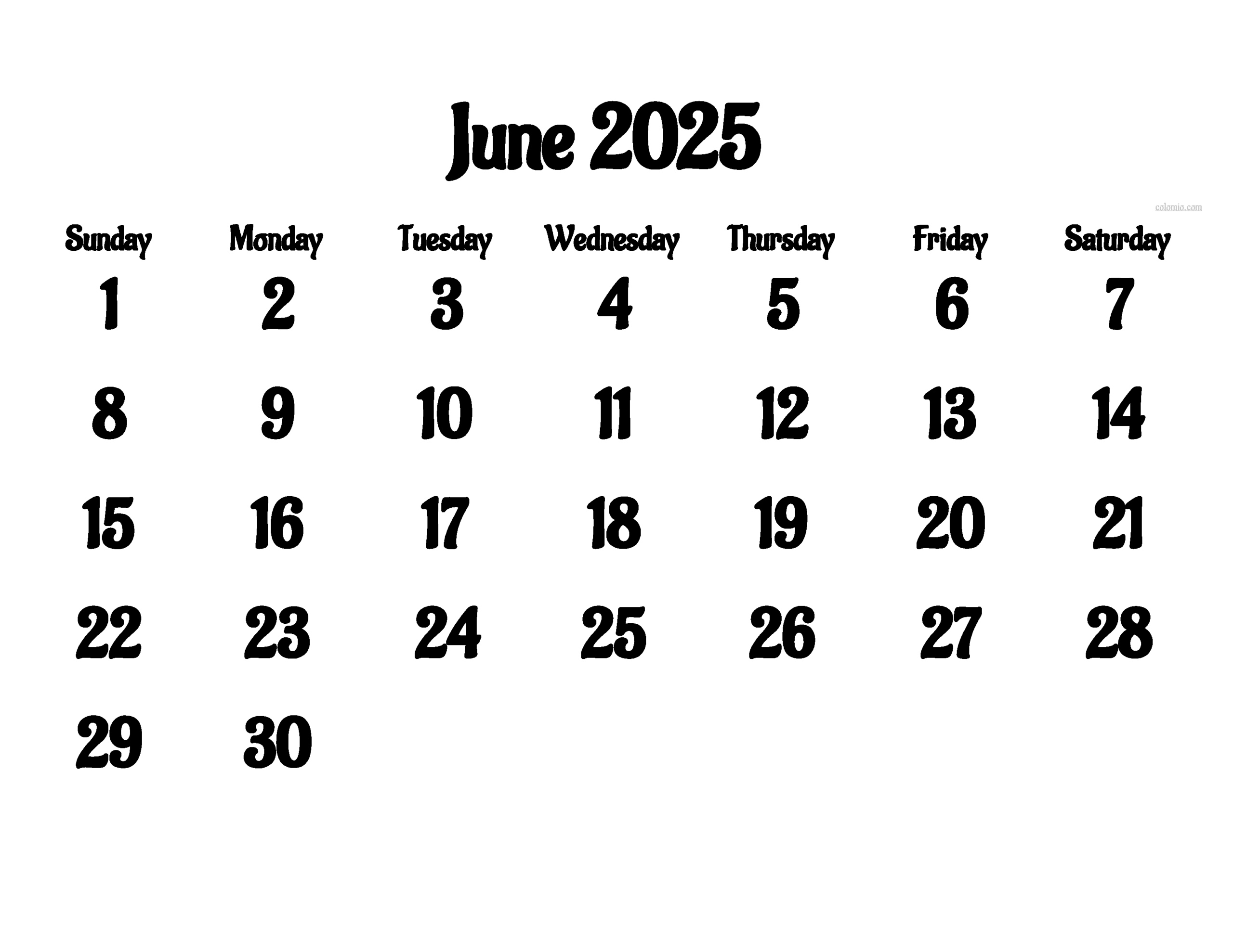 ᐅ June 2025 Calendar | Free Printable Pdf, Xls And Png inside June 2025 Calendar Png