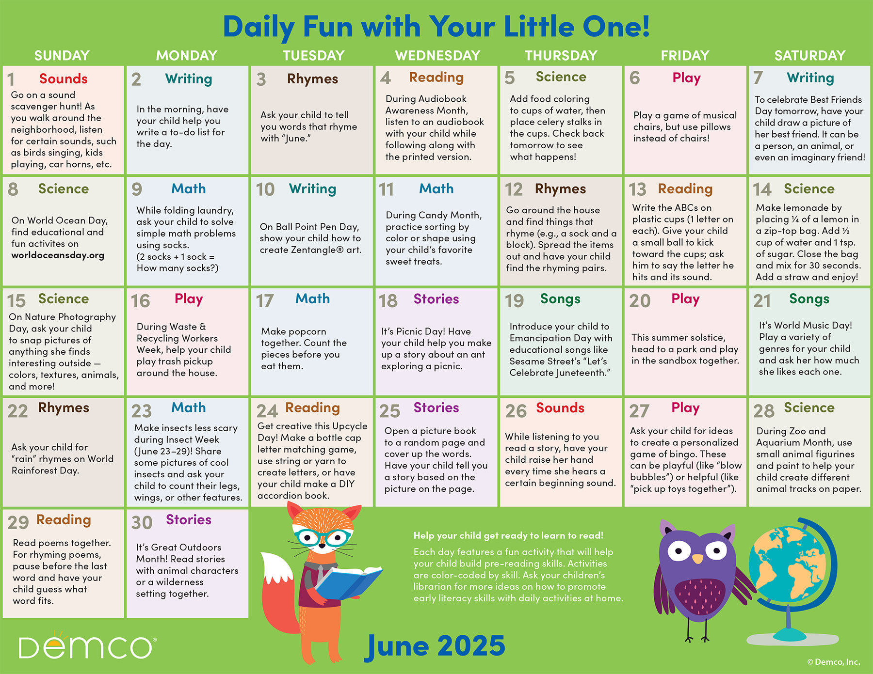 Early Literacy Activities — June 2025: Activities, Books, And More! inside June Activity Calendar For Seniors 2025