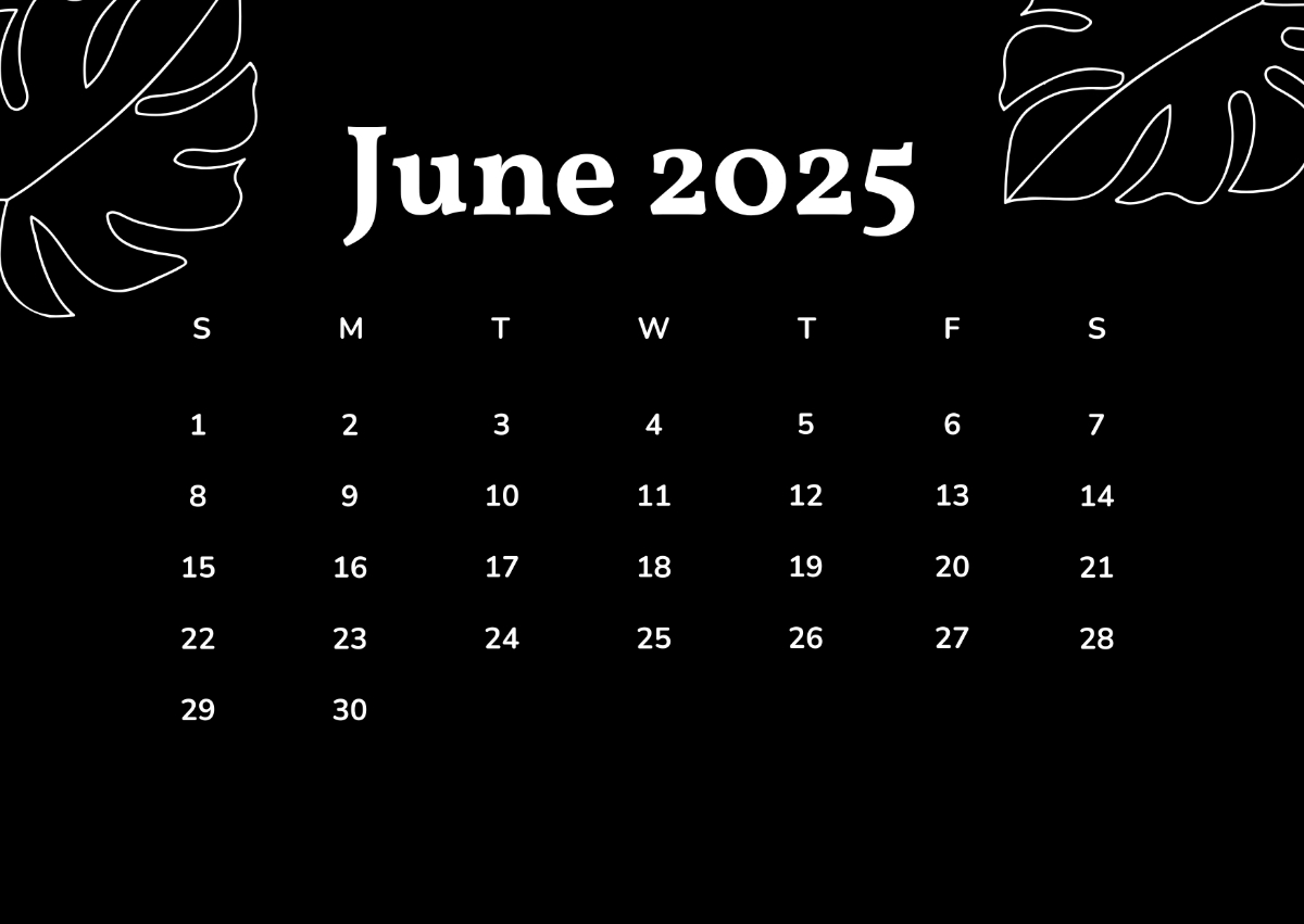 Free Aesthetic June 2025 Calendar Template To Edit Online regarding June 2025 Calendar Black Background