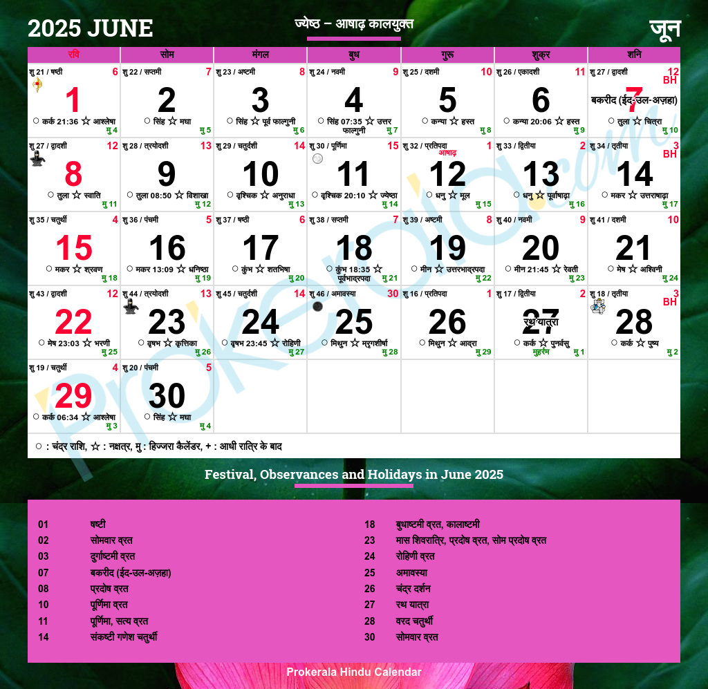 Hindu Calendar 2025, June throughout Telugu Hindu Calendar June 2025 Good Days