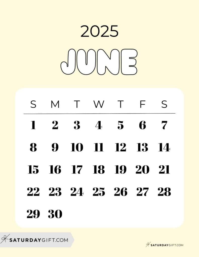 June 2025 Calendar - 23 Cute &amp;amp; Free Printables inside Show Me June Calendar 2025
