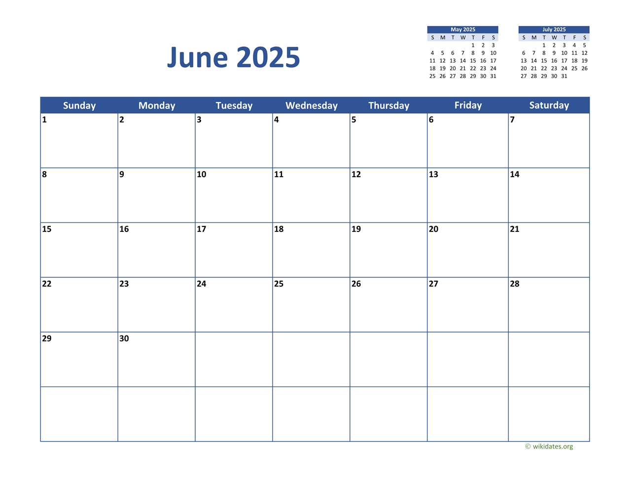June 2025 Calendar Classic | Wikidates with regard to June 2025 Calendar Wiki