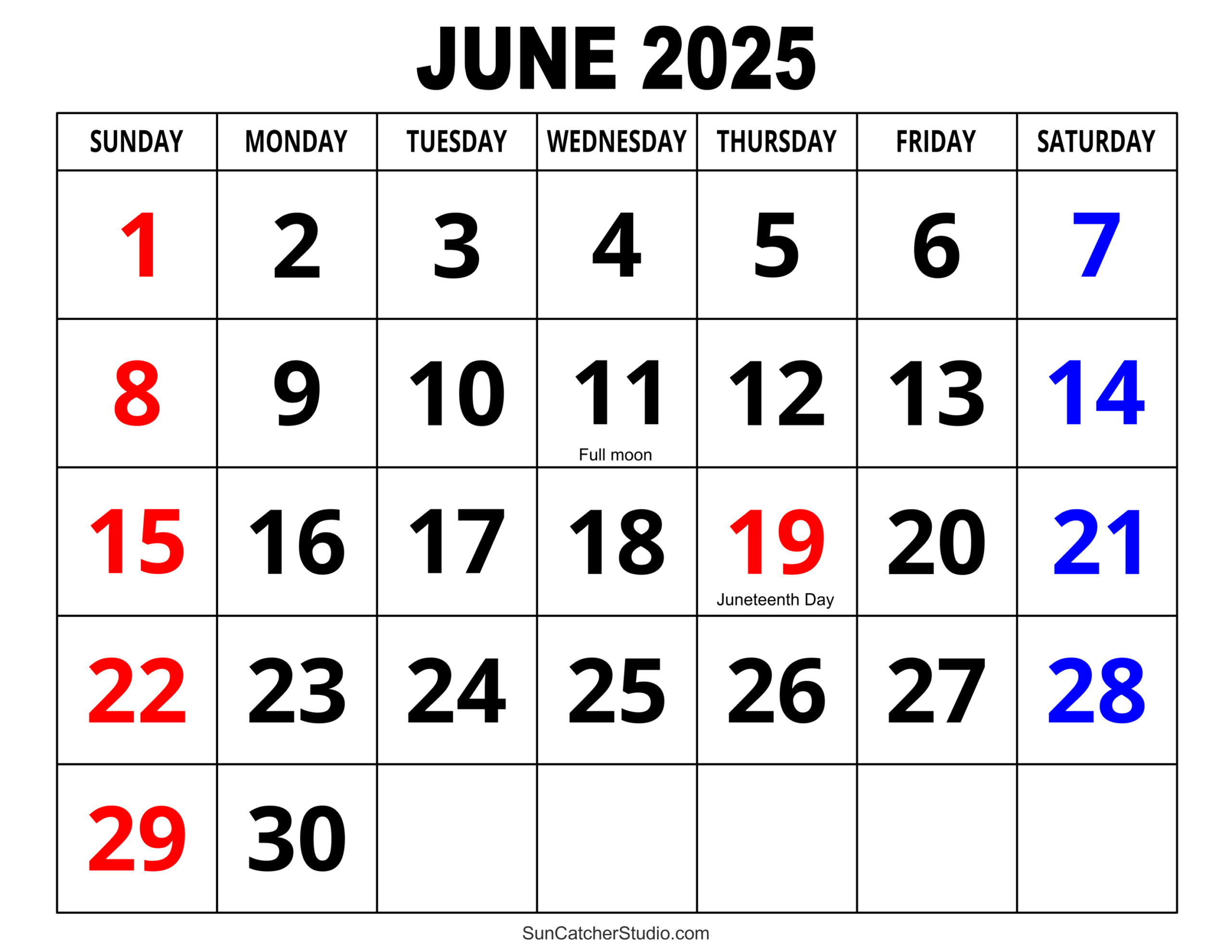 June 2025 Calendar (Free Printable) – Free Printables, Monograms intended for Show Me A June Calendar 2025