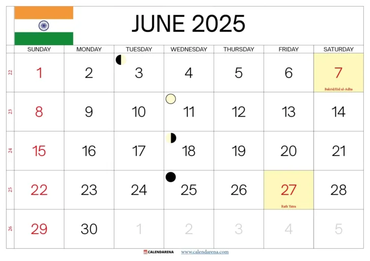 June Calendar For 2025