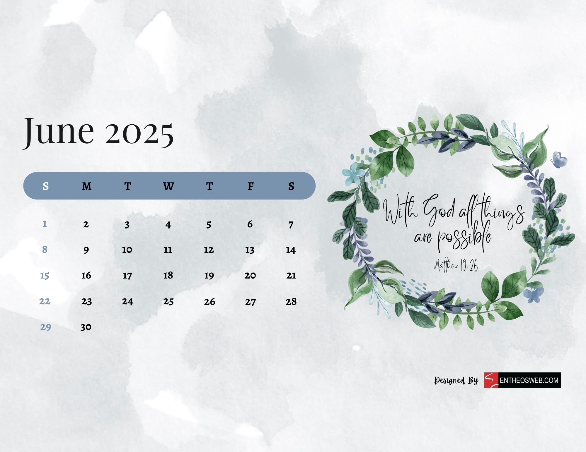 June 2025 Calendar Printables | Entheosweb within June Desktop Calendar 2025