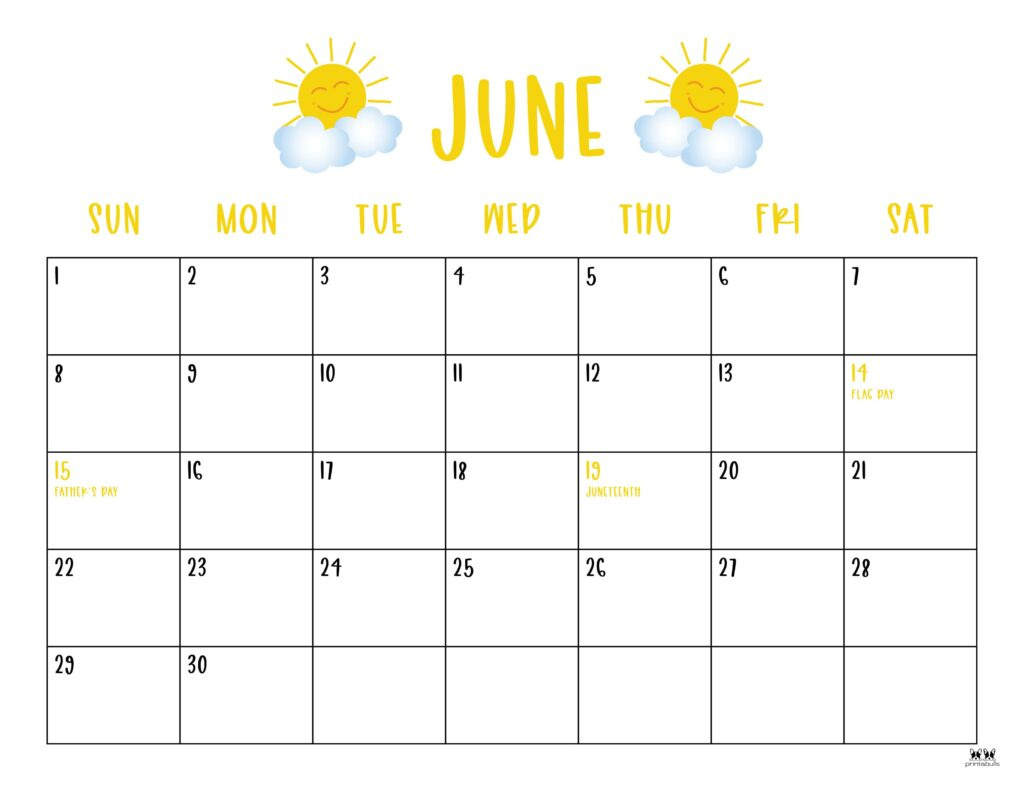 June 2025 Calendars - 107 Free Printables | Printabulls for June 2025 Calendar Free Download