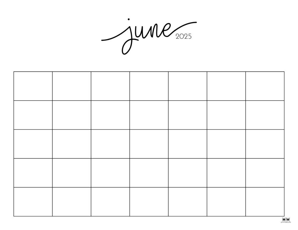 June 2025 Calendars - 107 Free Printables | Printabulls intended for June 2025 Calendar Editable Free