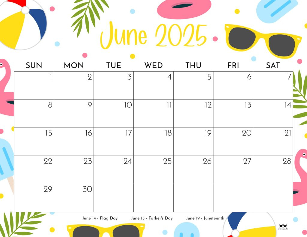 June 2025 Calendars - 107 Free Printables | Printabulls pertaining to June 2025 Calendar Cute Printable