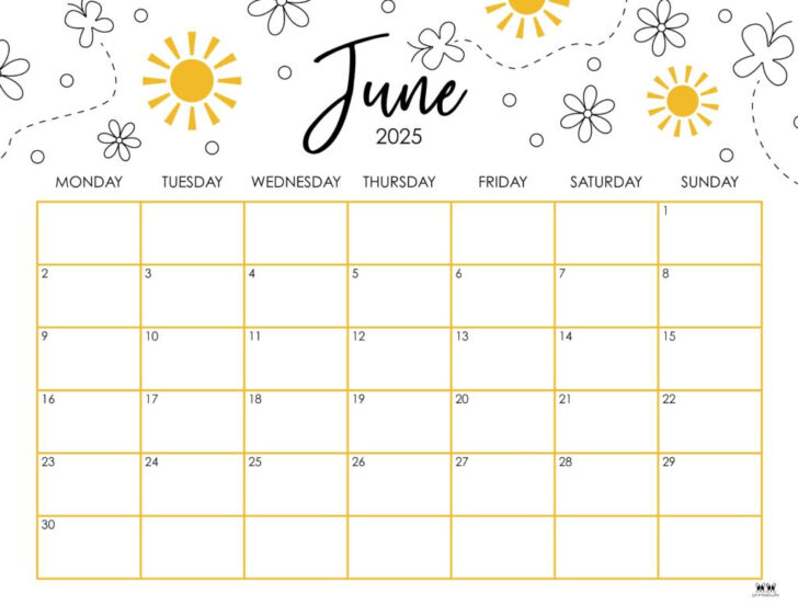 Blank Calendar June 2025