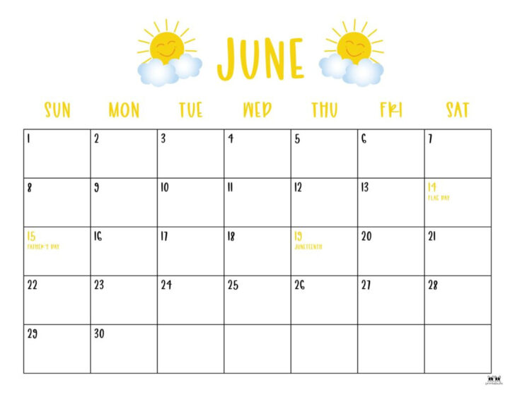 June Calendar 2025 with Holidays