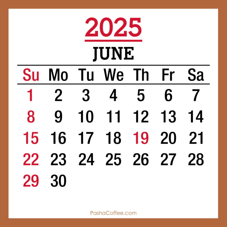 June Calendar 2025 Holidays