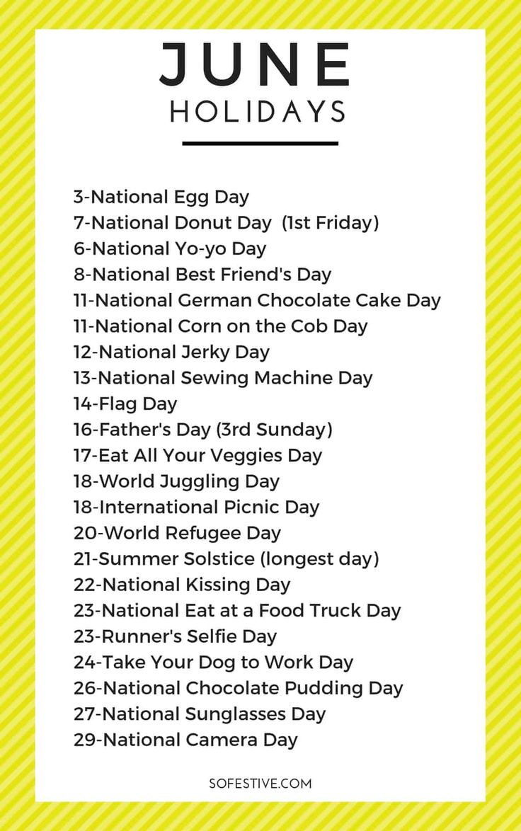June Holidays 2025- Complete List Of Unique Holidays | So Festive inside National Calendar Day June 2025