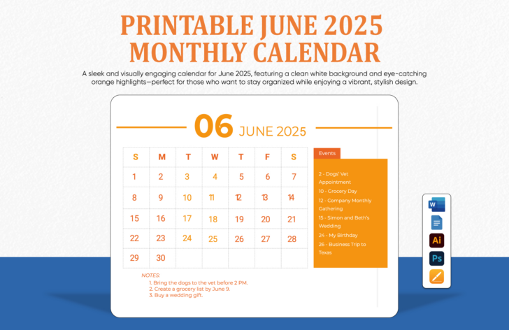 Google Calendar June 2025