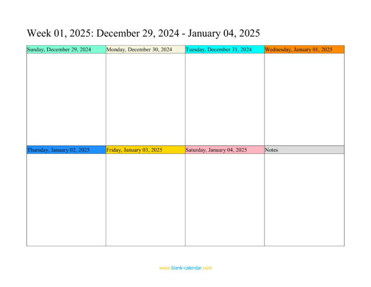 June 2025 Weekly Calendar