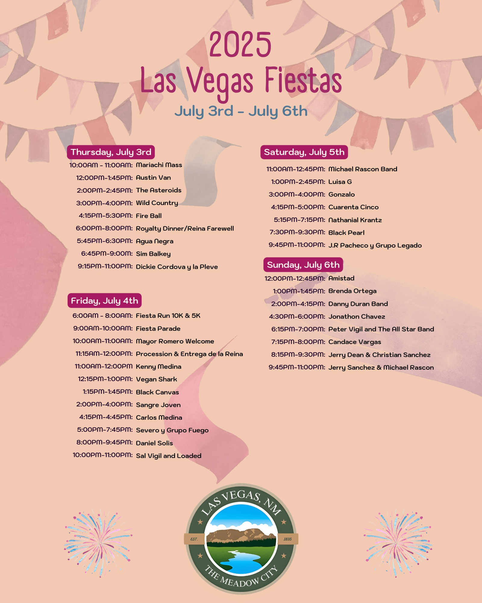 2025 Fiestas De Las Vegas Schedule - Visit Las Vegas, New Mexico with Las Vegas Calendar Of Events July 2025