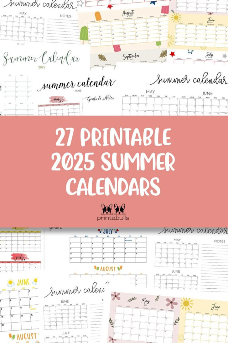 July Calendar 2025 Waterproof